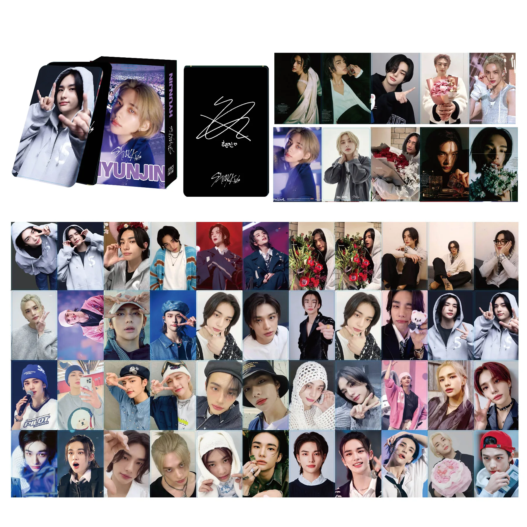 

55pcs k-popStray kids LOMO cards SKZOO Hyunjin new album 55 small cards postcards cards boxed small cards