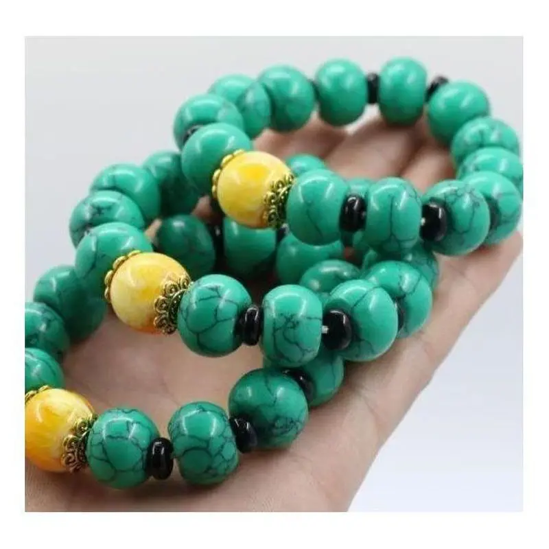 single-loop  high-quality porcelain blue turquoise bracelet sweater chain necklace