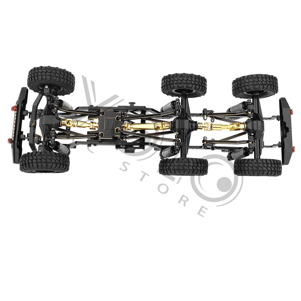 TRX4-M Mosiądz i metalowa rama podwozia samochodu RC 6x6 z przednimi środkowymi tylnymi osiami Skrzynia biegów DIY dla TRX4M 1/18 RC Crawler Części