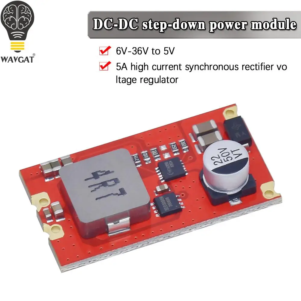 High quality MINI DC-DC step-down module 6V-36V to 5V 5A high current synchronous rectifier voltage regulator 720 hours work