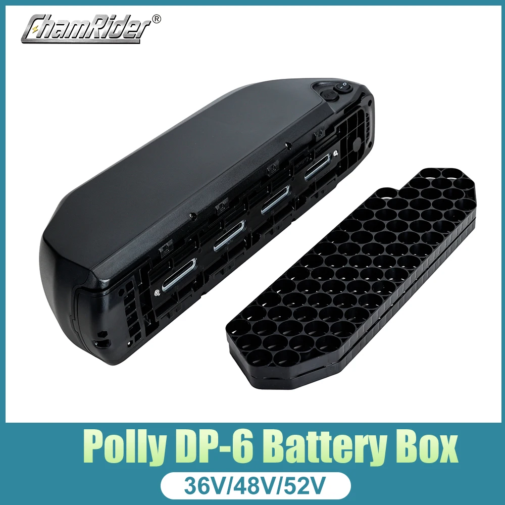 

Polly 6 Battery box For Ebike ChamRider Battery Case Downtube Electric bike 10S6P 13S 14S 5P Nickle strips 18650 cells