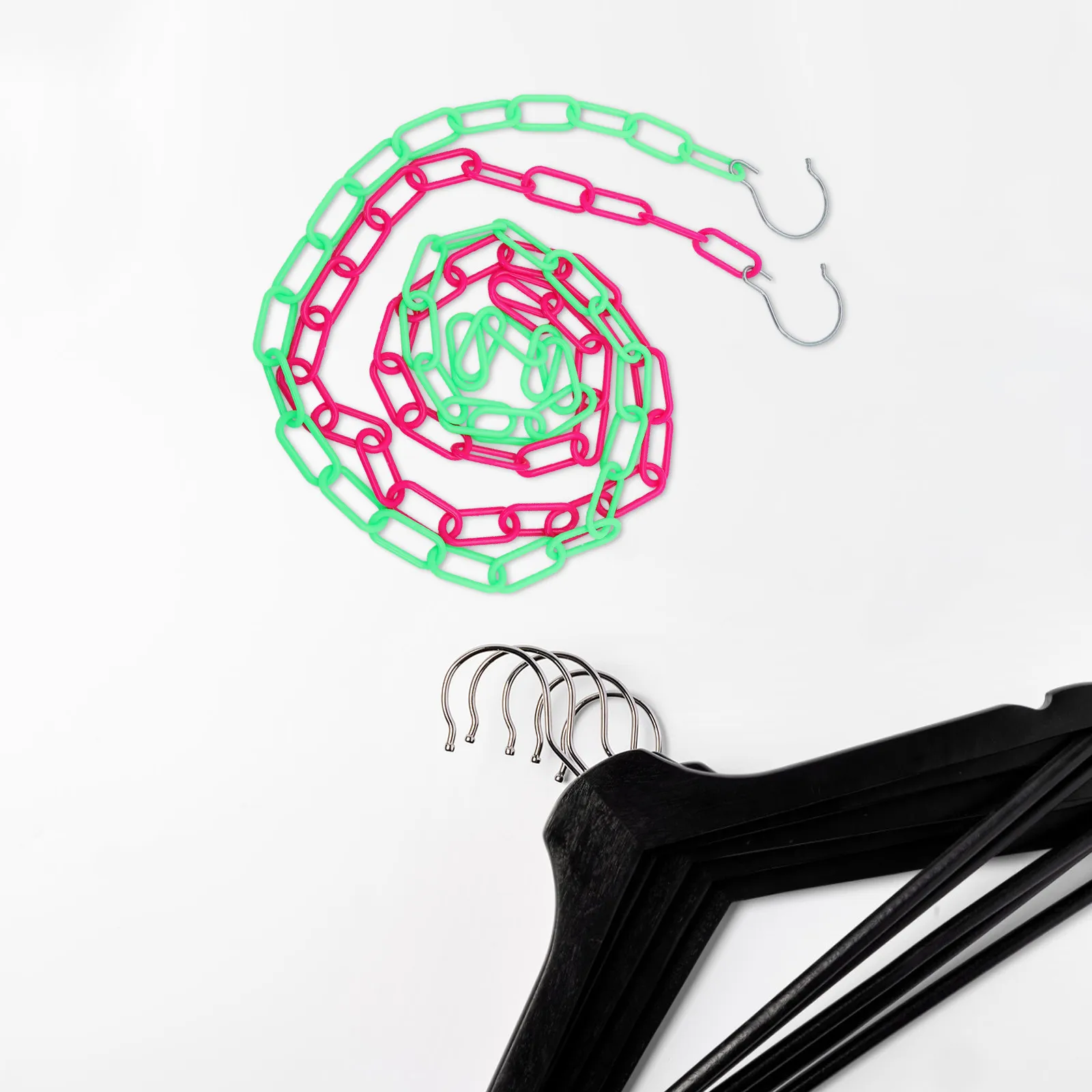 2Pcs Lightweight Industrial Plastic Barrier Chain Uv-Proof for Indoor Outdoor Crowd Control Hanging Clothes Bags Dress Chain
