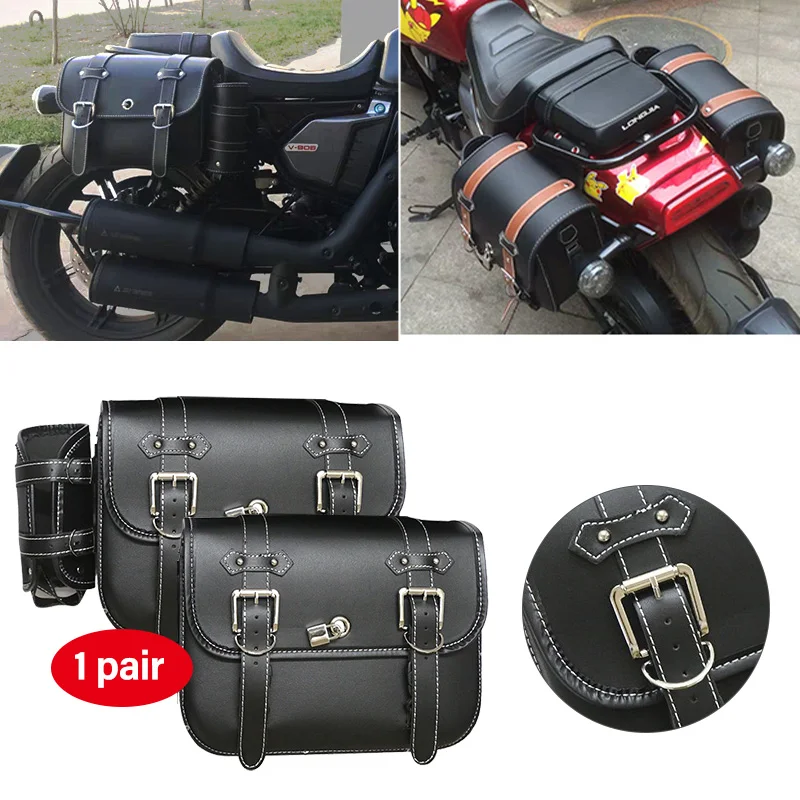Gepäckträger-Hecktaschen für Sportster 883 1200 Honda Yamaha Suzuki Motorrad-Satteltaschen Motorrad-Seitentaschen Aufbewahrungswerkzeugteile – Detail 3