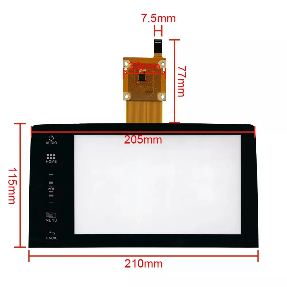 7-Zoll-Glas-Touchscreen-Digitalisierer-Linse für Honda Civic 10. Generation 2016-2019 Auto-Radio-DVD-Player Touchscreen 39710-TBA-305 – Detail 4