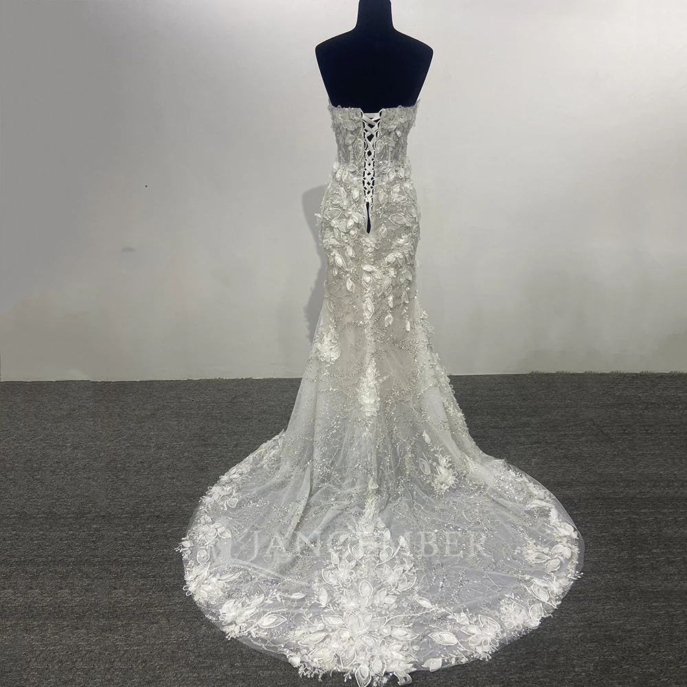 Stylish Wedding Dresses For Woman Bride 2025 Strapless Customized Sleeveless A-LINE Appliques Robe De Mariée Drop Shipping