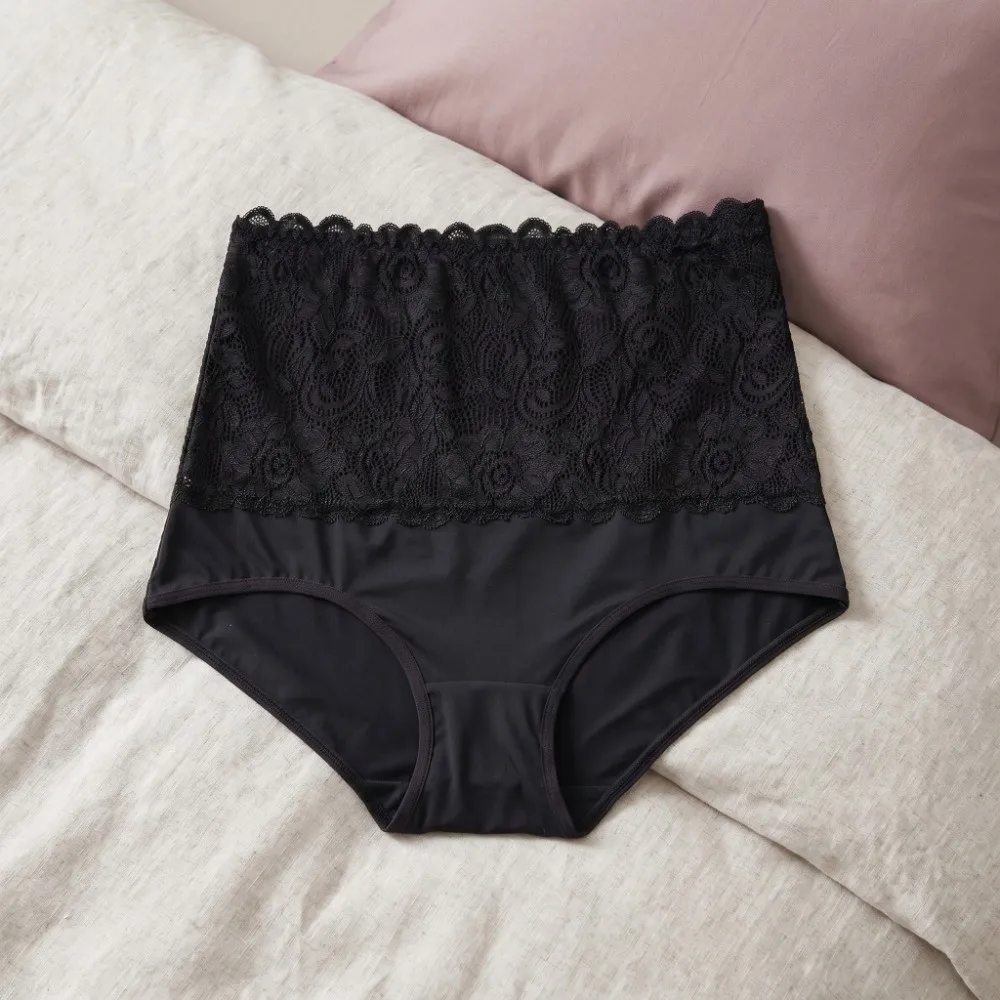 High Waist Lace Butt Lifter Briefs Tummy Control Shapewear Women Underwear Waist Trainer Belly Contracting Lace Slimming Shapers