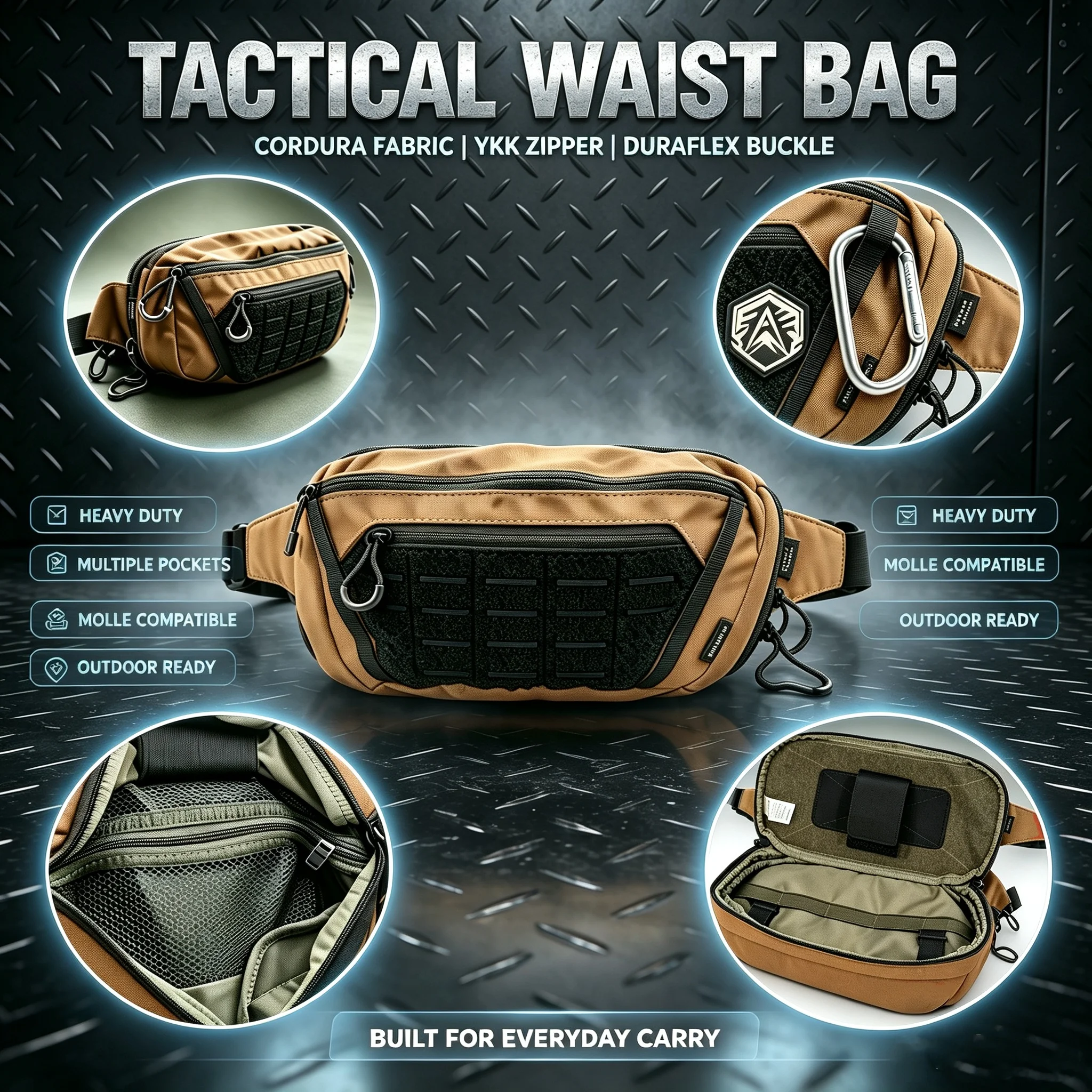Picture 7: SFeKeW Men's Tactical Chest Bag Outdoor Sports Adjustable Crossbody Bag for Active Men