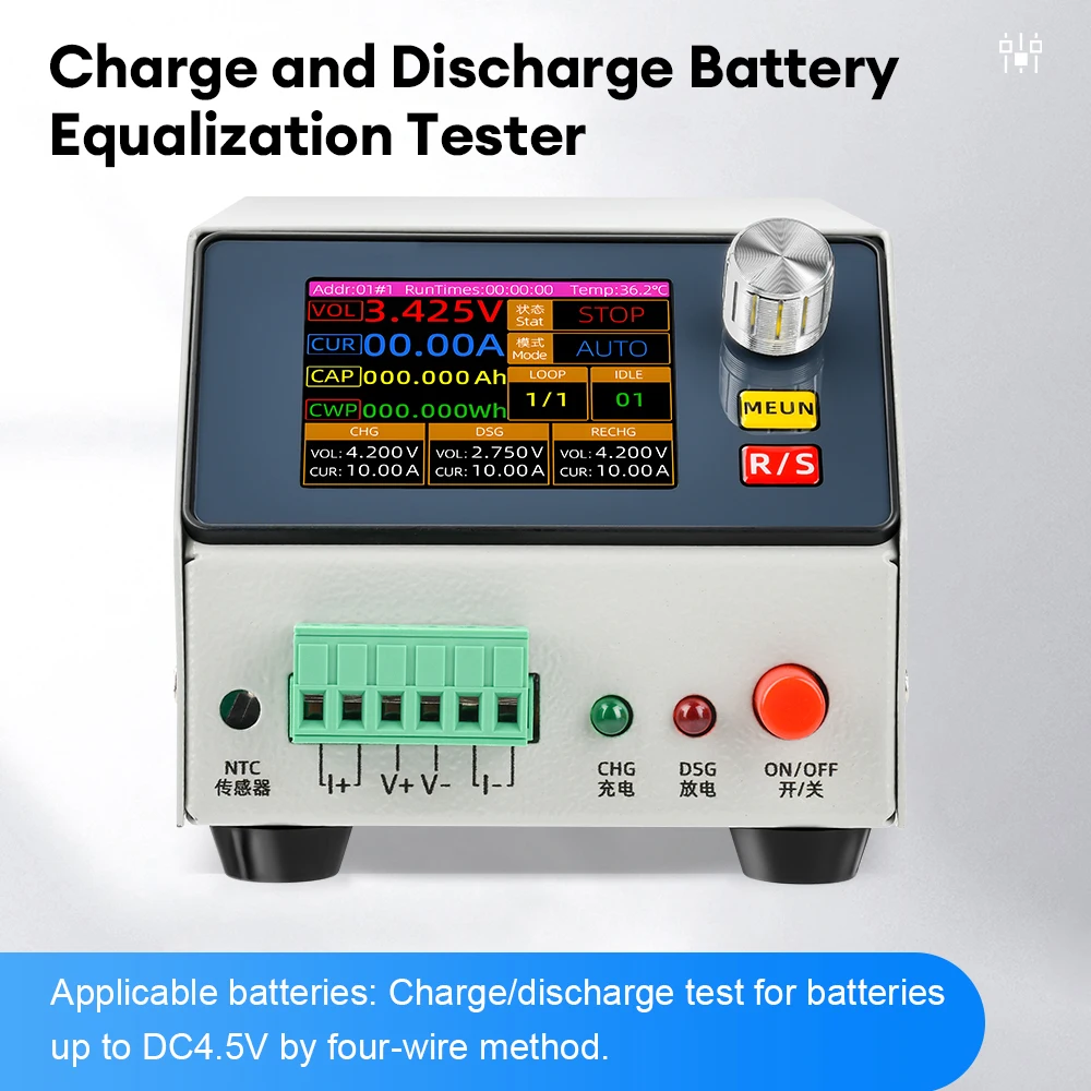 5V/12V Battery Capacity Tester DC CNC Electronic Load Tester 1-Channel Lithium Battery Charge&Discharge Capacity Measuring Meter