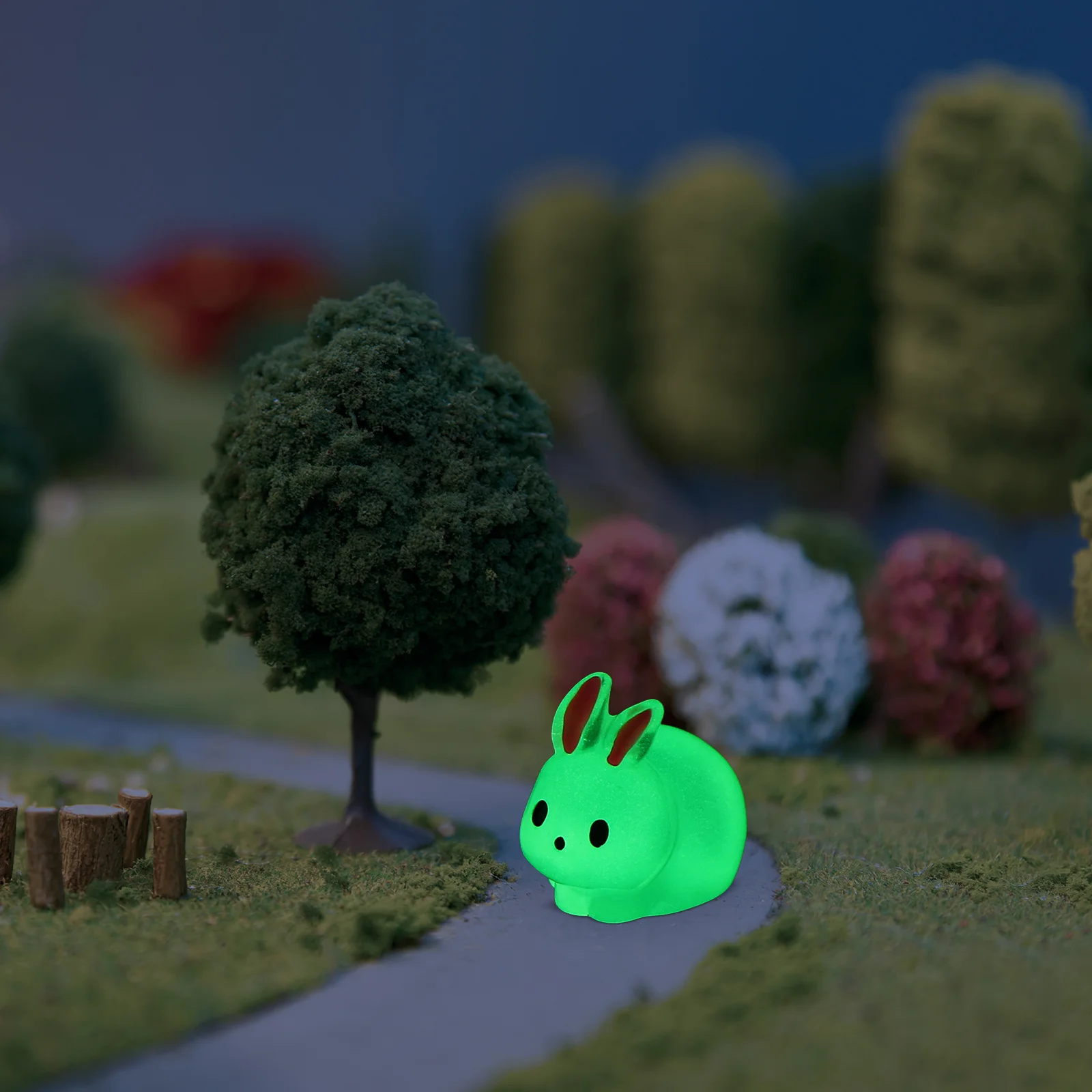 

25Pcs Resin Bunny Figurines Luminous Rabbit Decorations Cartoon Miniature Desktop Garden Micro Landscape Bunny Ornaments
