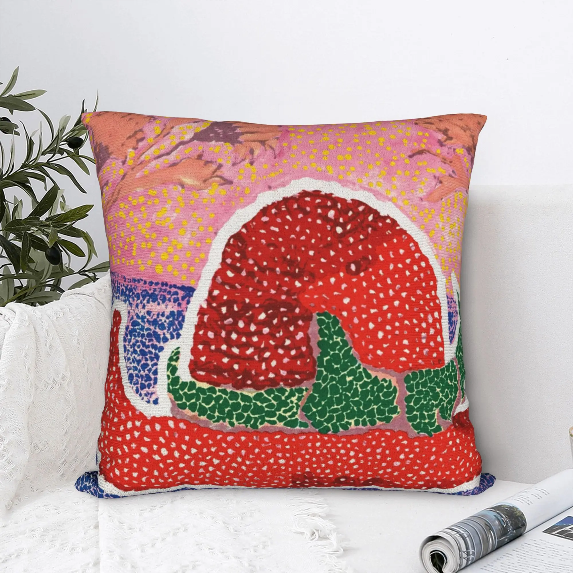 Yayoi Kusama Tokyo 1998 Art No.13 Square Pillow Covers Sofa Abstract Dots Polka Pop Aesthetic Cushion Cover Pillow Cover 40*40