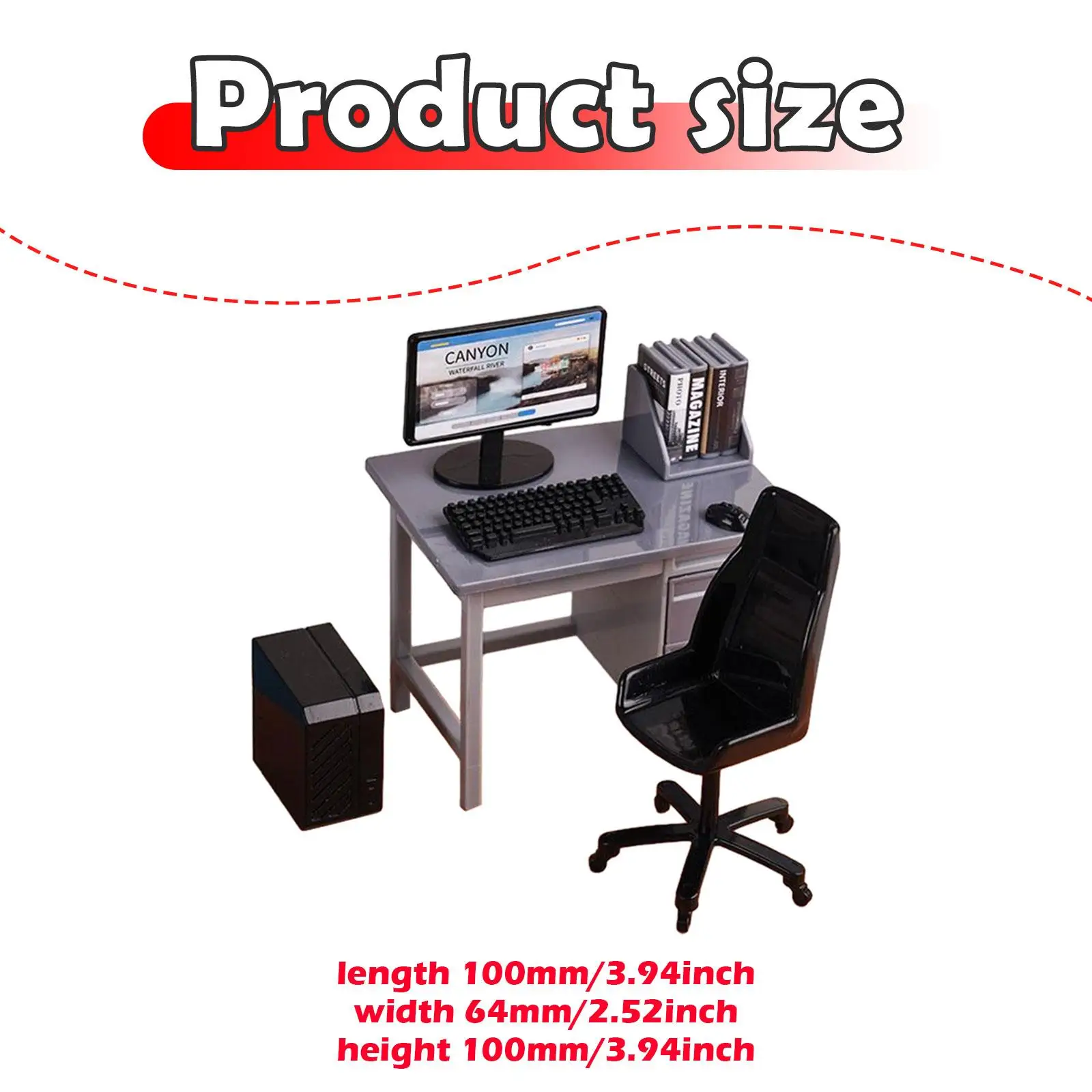 1:12 Computer Bureaustoel Model Scènes voor Decoratie Accessoires Zandtafel