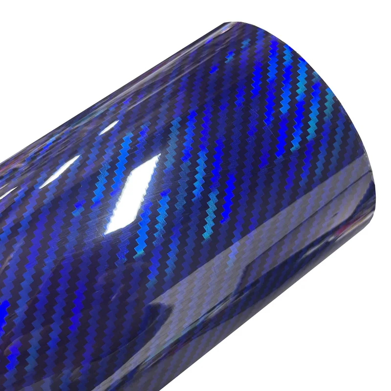 

Глянцевая голографическая синяя виниловая пленка из углеродного волокна премиум-класса, самоклеящаяся наклейка «сделай сам», наклейка, пленка для мотоцикла и автомобиля