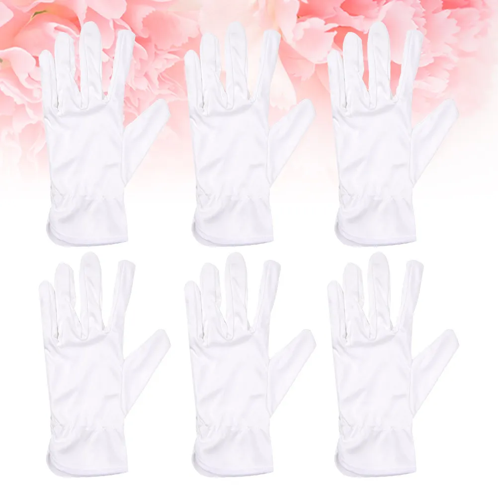 

10Pair Protective Fiber Gloves Dust- Gloves Lightweight Non-Slip for Indoor Outdoor Manual Jobs Jewelry Silver Coin