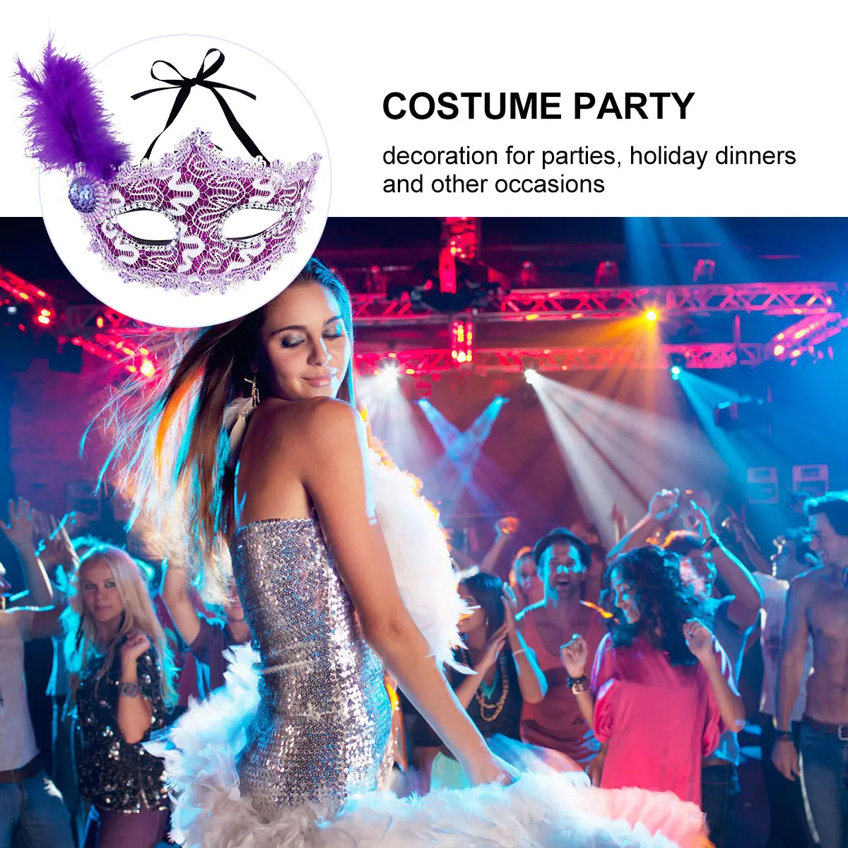 Mask Glitter Halloween Masquerade Party Prom Elegant and Mysterious for Women Plastic Lightweight