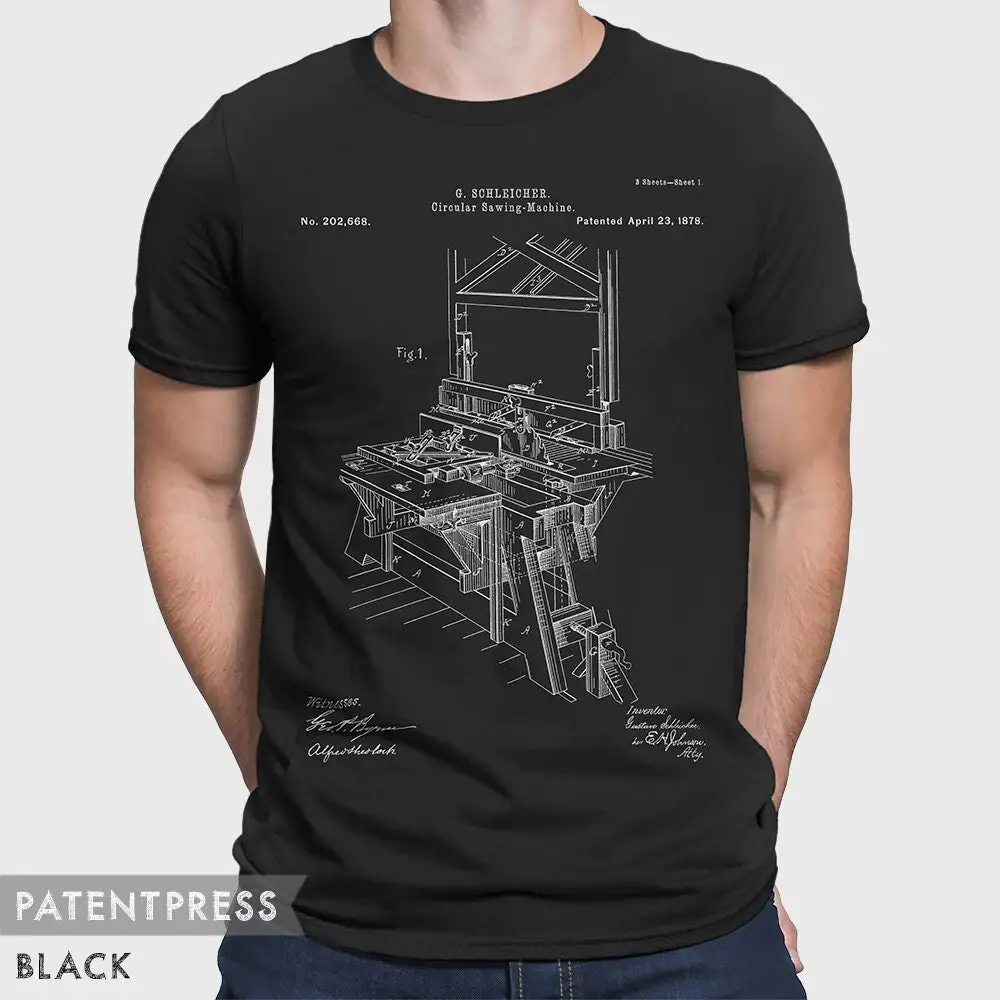 Circular Table Saw Patent T Shirt For Carpenter Carpentry Handyman Woodworking Workshop P489