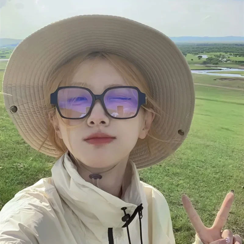 Korea Retro Thick Glasses Frame Women Lovely INS No Makeup Plain Glasses Men Eyewear Cute Decorative Computer Glasses