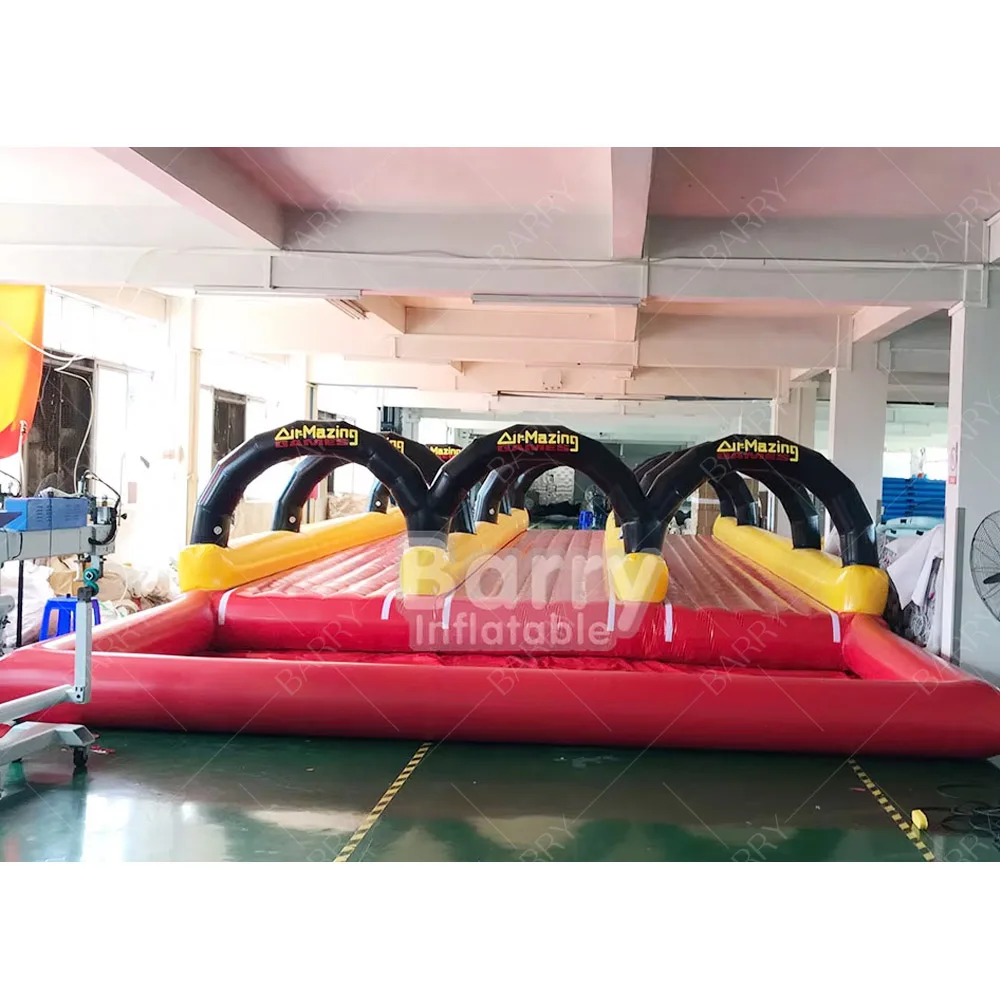 

Summer Outdoor Game Toys Backyard Inflatable Water Sprinkler Arch Slide Double lane Lawn Zorb Ball Water slip Slide for Kid