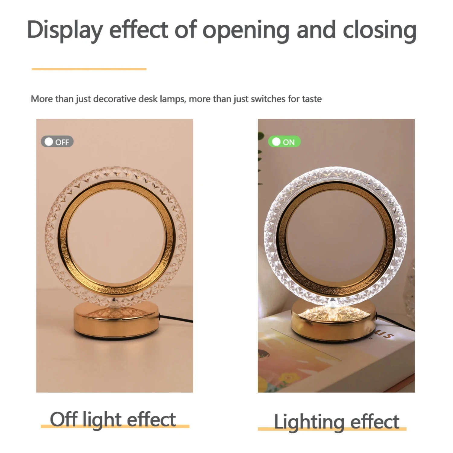 New Circular desktop decorative light switch, dimmable bedside table light USB plug, reading table light, bedroom decorative nig