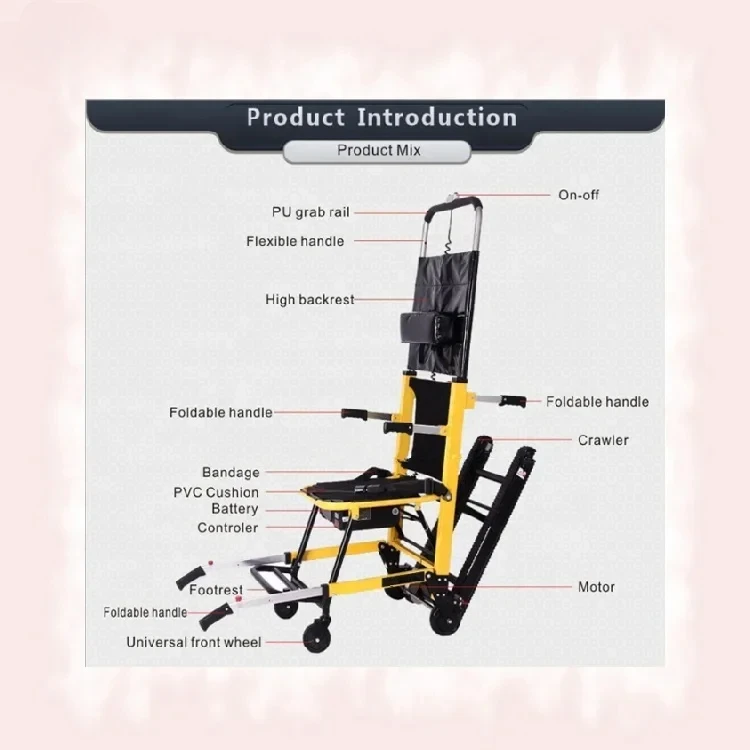 Andador de ayuda eléctrica para subir escaleras plegable de aluminio M-ESC001 vendedor caliente