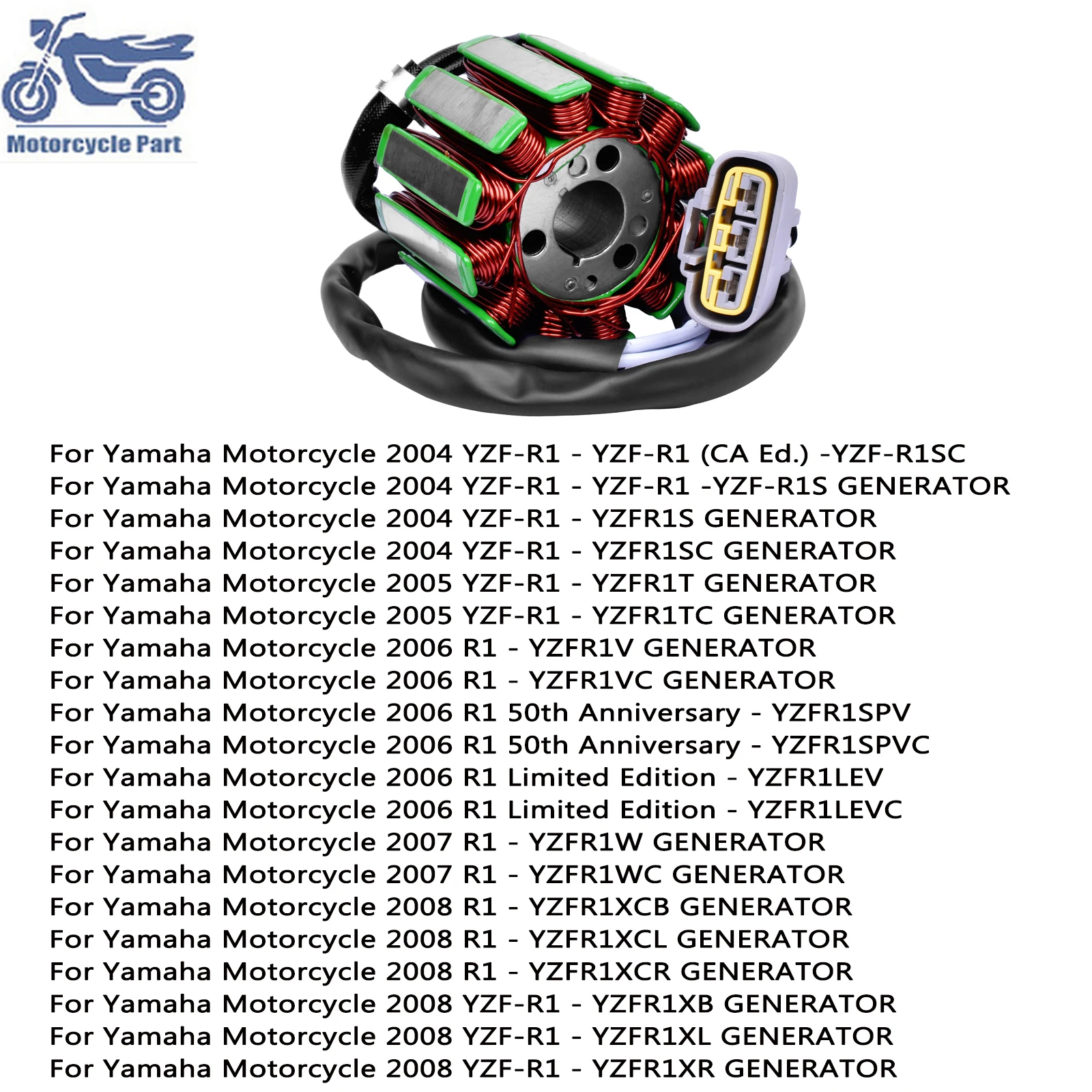 

For YAMAHA YZF-R1 YZF R1 YZFR1 Limited Edition 50th Anniversary 2004-2008 2D18141010 Motorcycle Coil Ignition Stator Magneto