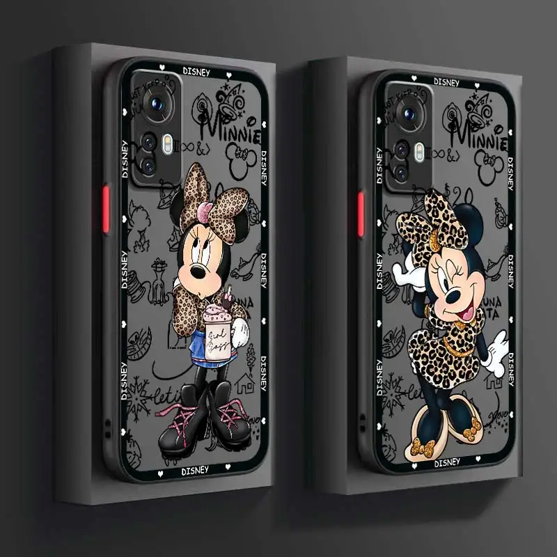 Art Disney Minnie Classical For Xiaomi Mi 13 12 12T 11T 11 11i 10T 10 9T Pro Lite Ultra 5G Frosted Translucent Phone Case