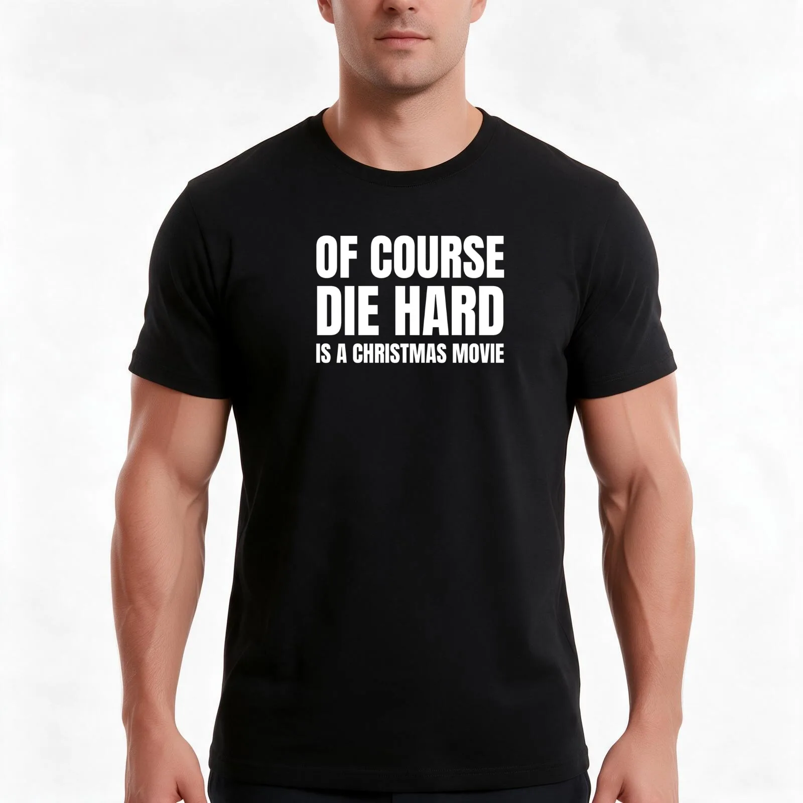 Of Course Die Hard Is a Christmas Movie T-Shirt, Summer Casual Cotton Tee, Oversized Streetwear Tops, Vintage Graphic Print