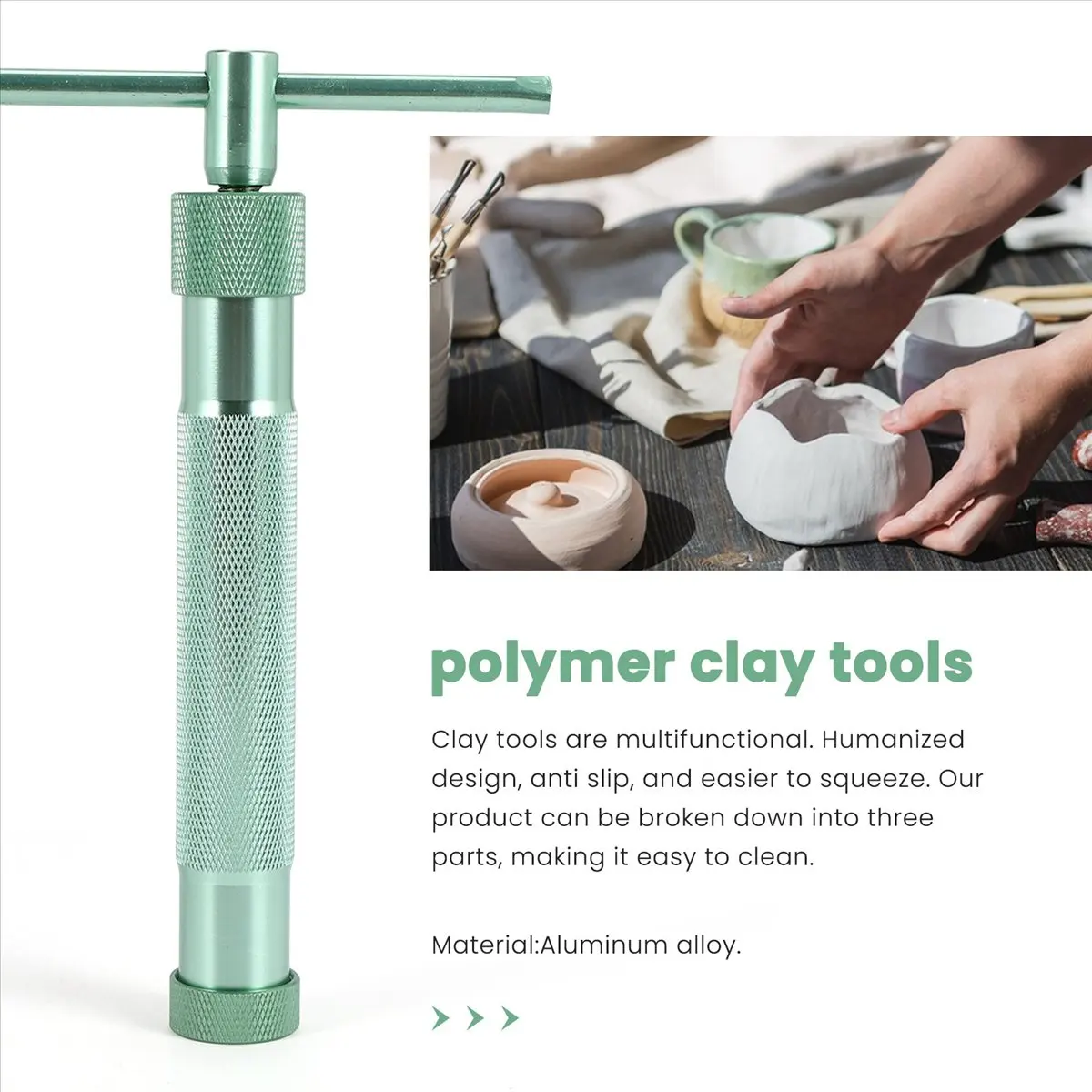 Present Clay Extruder - Polymer Clay Extruder, Aluminum Alloy Clay Extruder Gun, Rotary Mold Sugar Polymer Clay Extruder