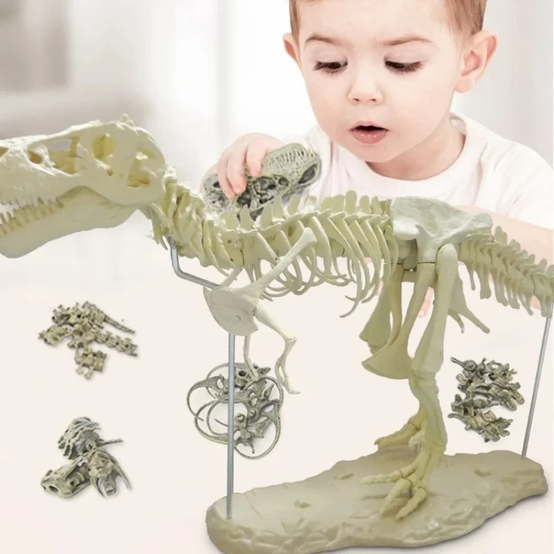 Large DIY Dinosaur Skeleton Toys Ornament Simulation T-Rex Model Jurassi Assembled Skeleton Park Fossilized Dragon for Kids Boys