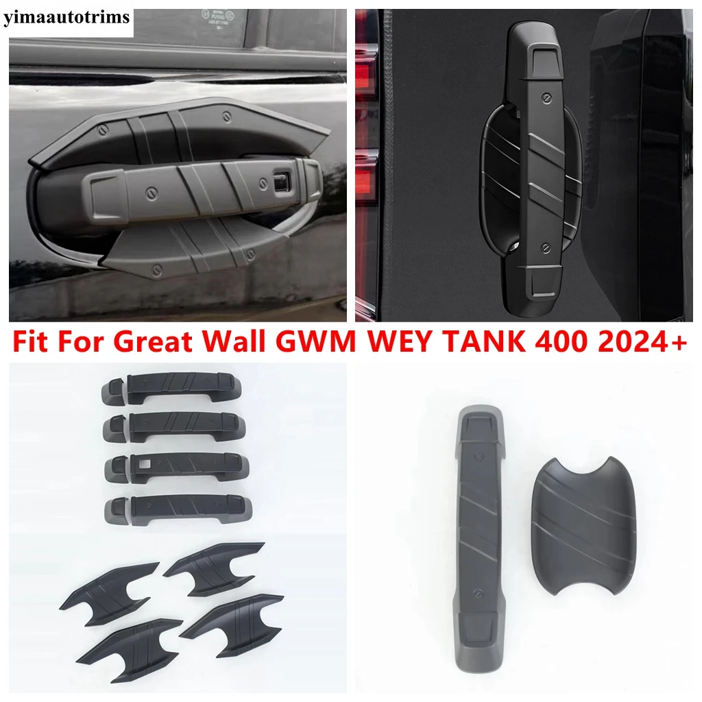 

Автомобильная внешняя дверная ручка, декоративная накладка для Great Wall GWM WEY TANK 400 2024 2025 2026, матовый черный стиль, аксессуары