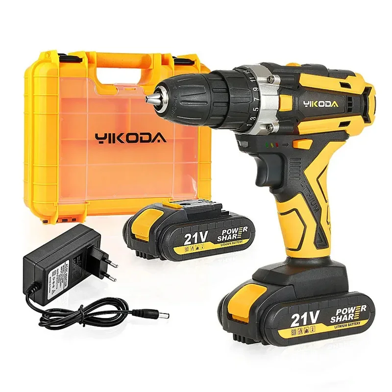 12/16.8/21V Cordless Drill Rechargeable Electric Screwdriver Lithium Battery Household Multi-function 2 Speed Power Tools