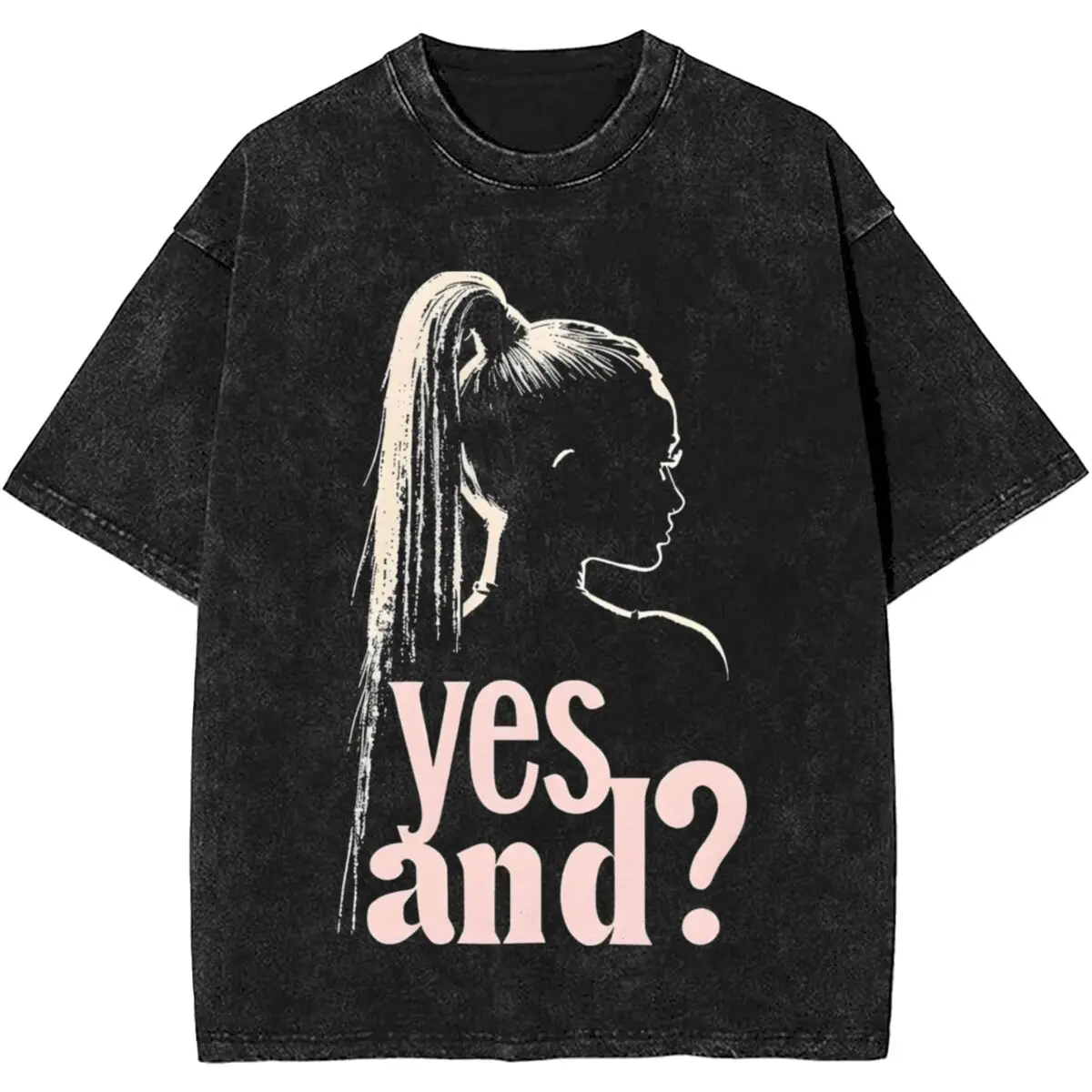 Ariana Grande Singer Yes And T Shirts Streetwear for Men Women 2024 New Songs Vintage Washed T-Shirts Harajuku Streetwear