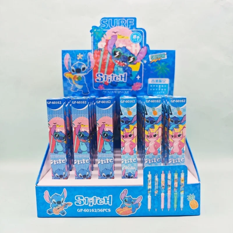 

36 шт./лот Kawaii Disney Stitch Press гелевая ручка милые 0,5 мм черные чернила ручки для подписи канцелярские принадлежности подарок школьные письменные принадлежности