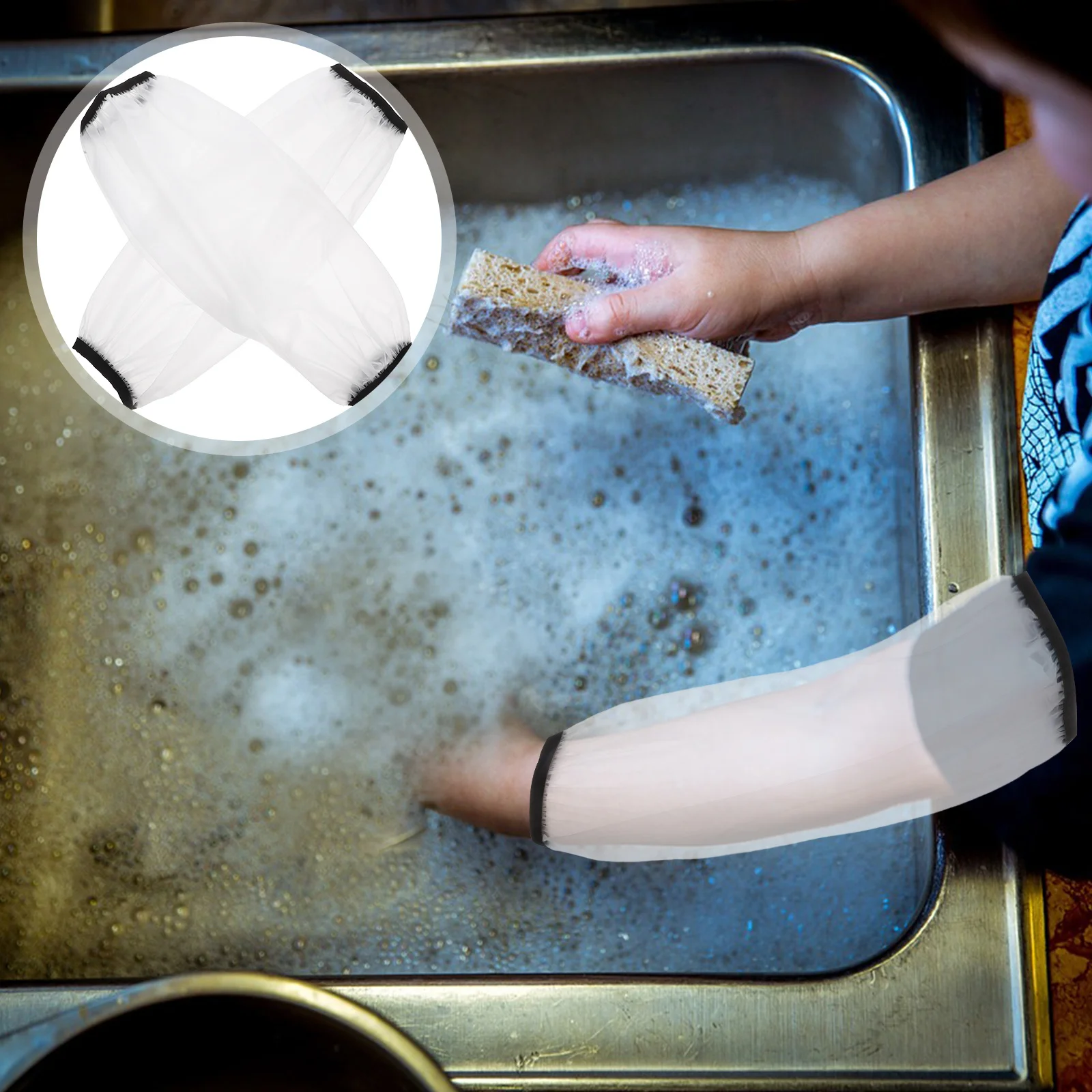 

2Pcs Waterproof Oversleeves for Arms Oil Proof Forearm Sleeves Protection Against Dirt Water Stains for Gardening Cooking