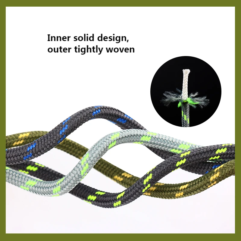 Outdoor Hiking Shoelaces Round Shoe laces High density weaving Fine Texture Martin boots Black and White Shoelace Unisex 1 Pair