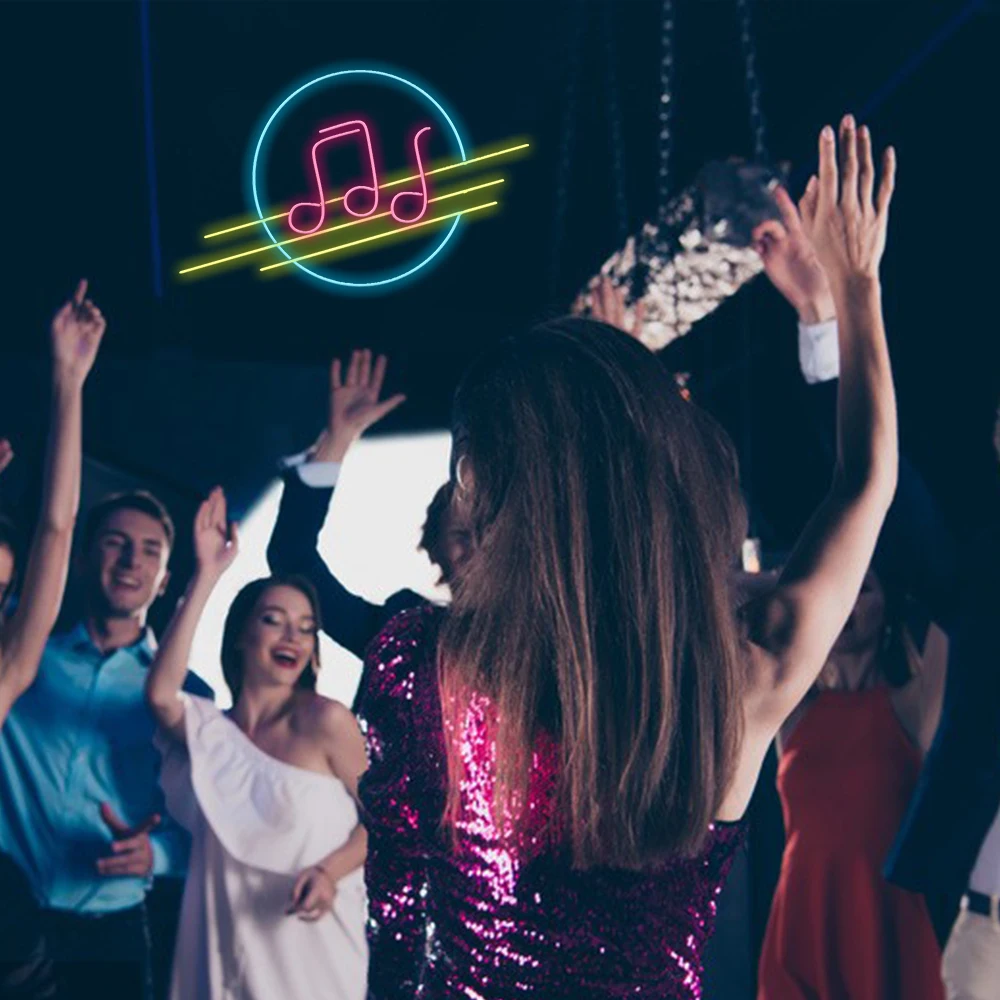 Music Neon Sign for Art Studio Room Bar Party Club LED Light Up Sign Music Lover Neon Hotel Recording Studio Decor Neon Sign