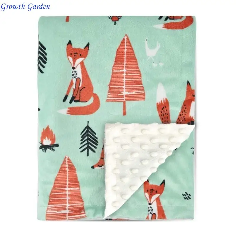 

Soft Plush Baby Blanket with Dotted Backing Infant Receiving Blankets Swaddles E65D