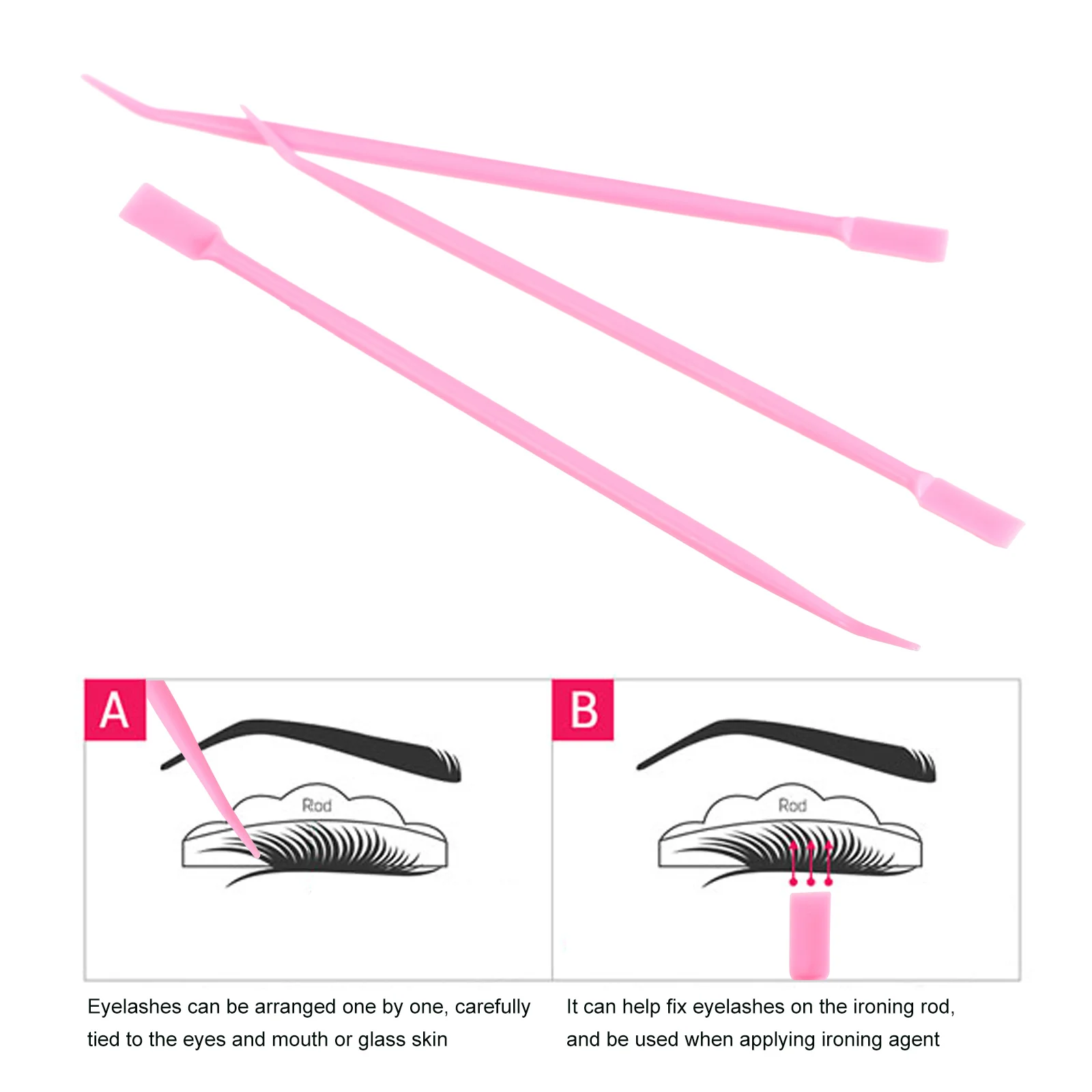 

100Pcs Eyelash Lift Pick Eyelash Extension Lift Tools Lightweight Plastic Comfortable Grip Eyelashes Grafting Stick