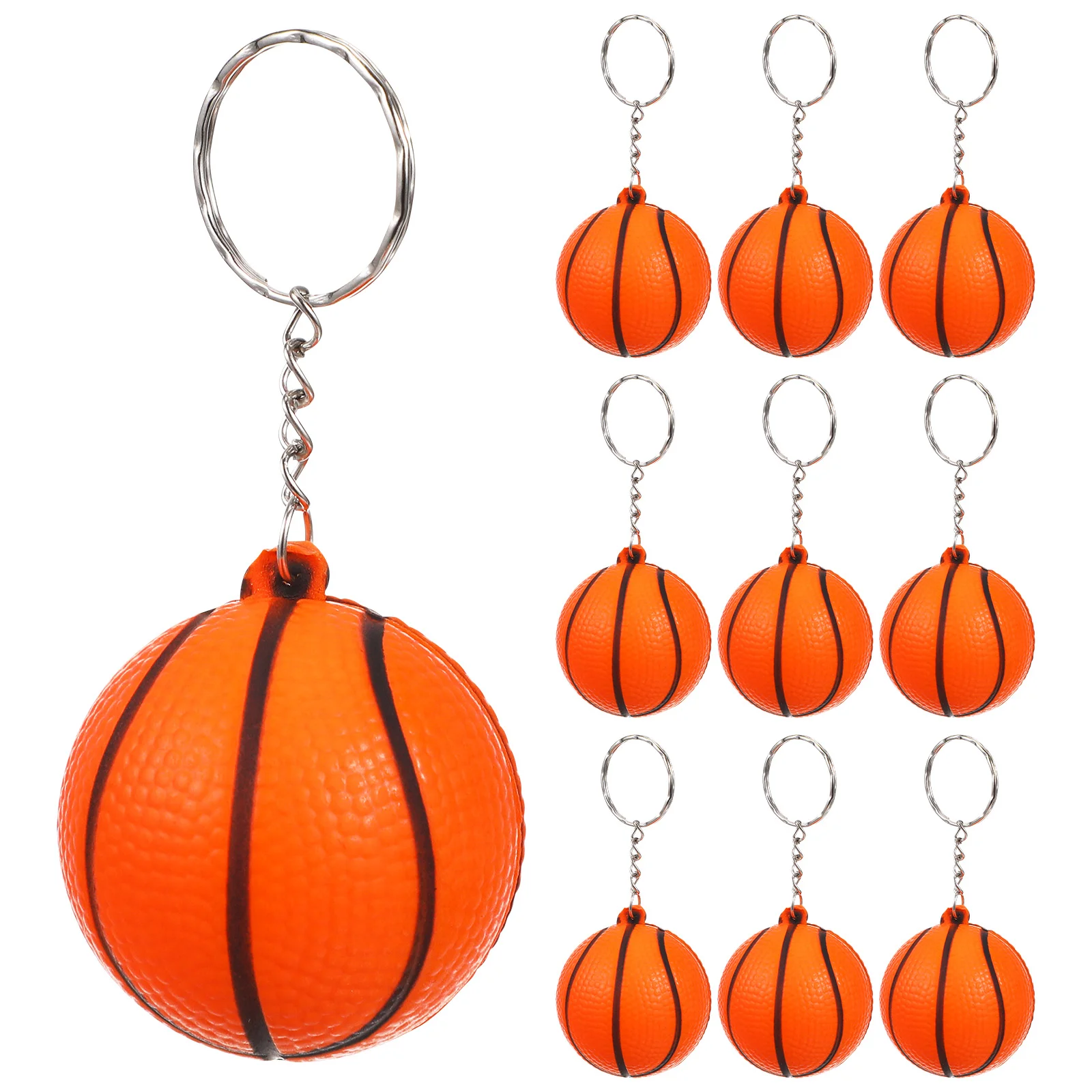 

10 Pcs Basketball Keychain Souvenir Decor Pendant Favors Sports Keychains Mini Ring Child