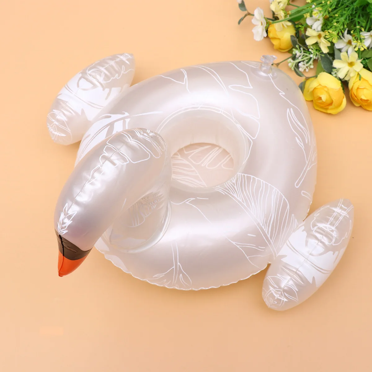 

Inflatable Float Mat Beer Holder Swim Simple Rack Easy to Inflate Water Swan Shape