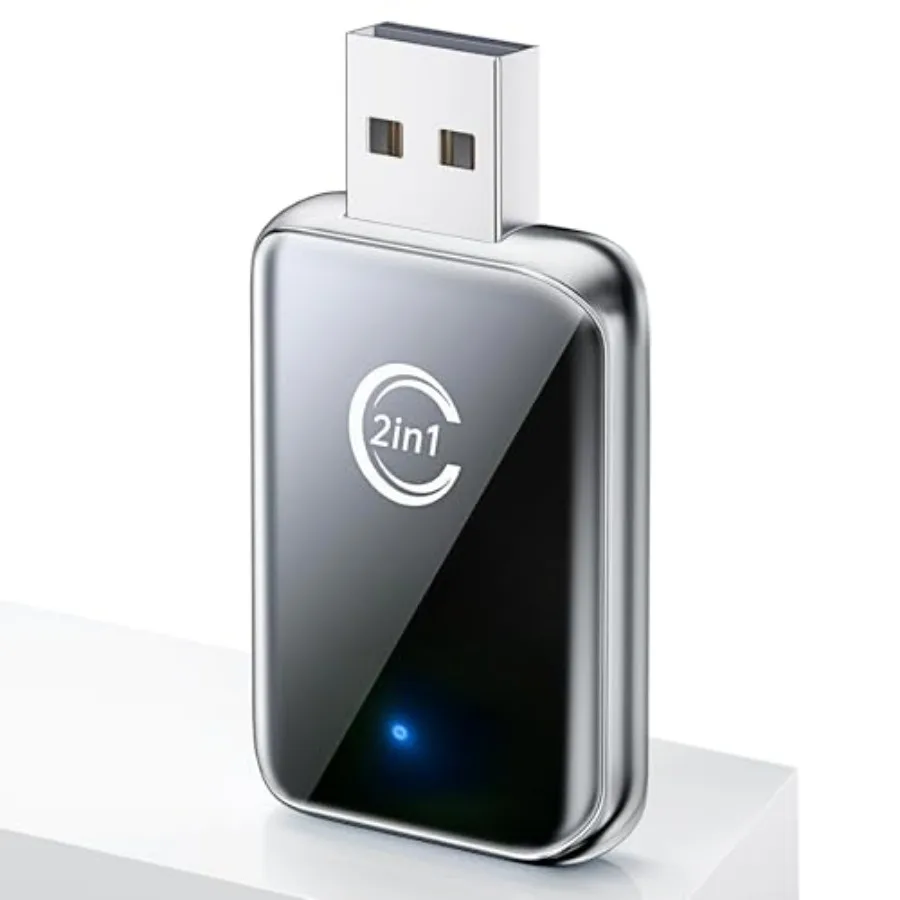 

Беспроводной адаптер CarPlay для iPhone: превращает проводной CarPlay в беспроводной, 2-в-1, Plug and Play, мини-адаптер для CarPlay и Android Auto