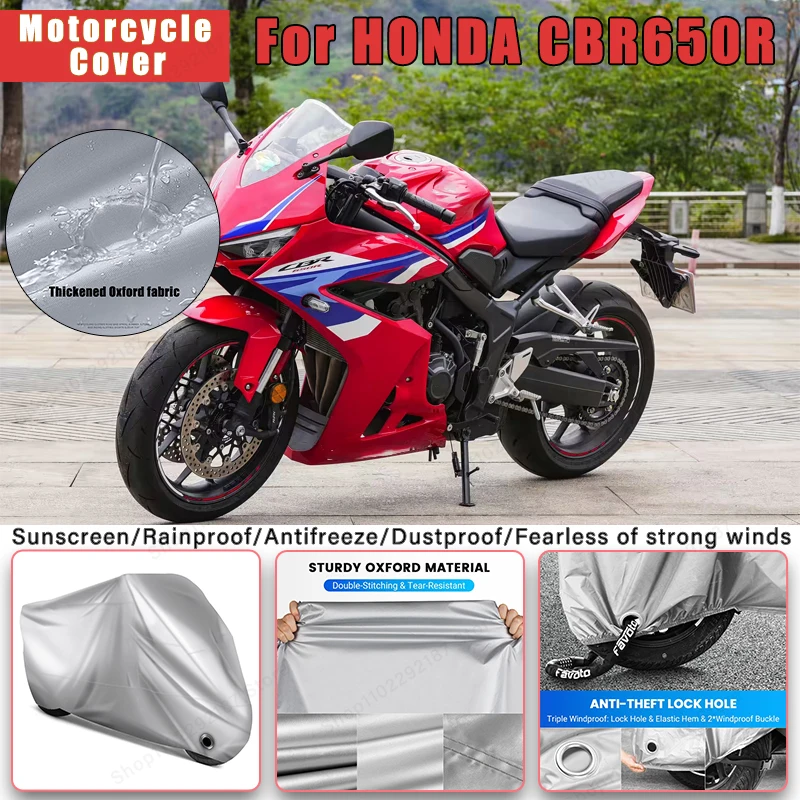 

For HONDA CBR650R No Ear Motorcycle Cover - Outdoor Full Body Protection, Waterproof Dustproof Sunscreen Moto Accessories