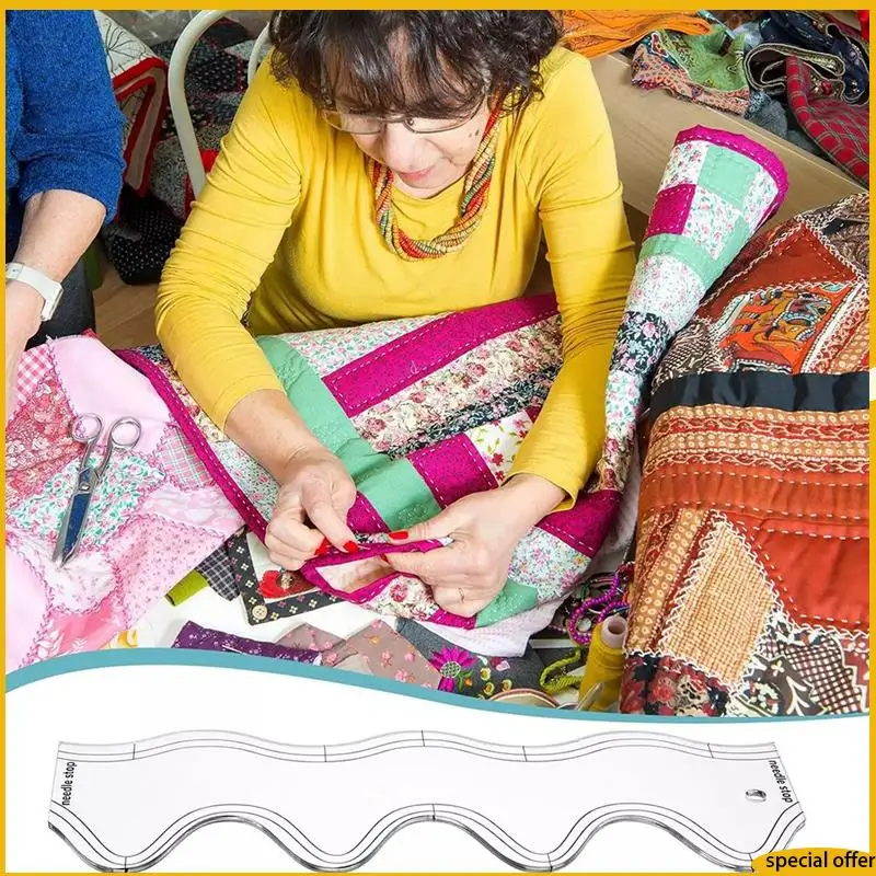 

A61I 5 шт. акриловая волнистая линейка трафареты для квилтинга DIY шаблон для рисования измерительная линейка для портного мягкая лоскутная линейка