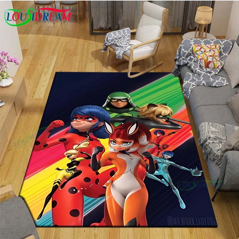 3D Fashion Cartoon Miraculous Cat N-Noir Printed  Carpet Living Room Anti-Skid Area Rug Kids Bedroom Mats Yoga Mat Carpet Decor