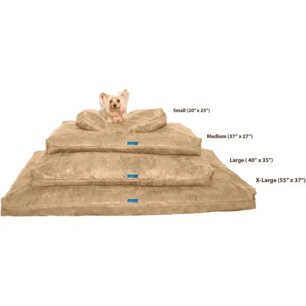 Orthopedic Dog Bed with Removable, Washable Cover and Waterproof Inner Fabric, Large (40x35), Smokey Taupe Microfiber