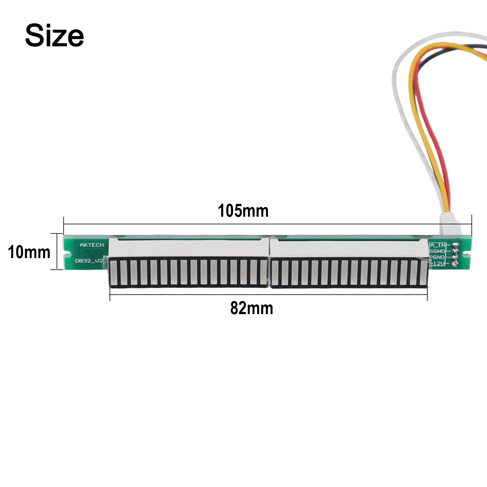 32 LED Bar Array VU Meter Level Indicator For Music Sound Audio Display Analyzer With AGC Mode 24 Green 8 Red