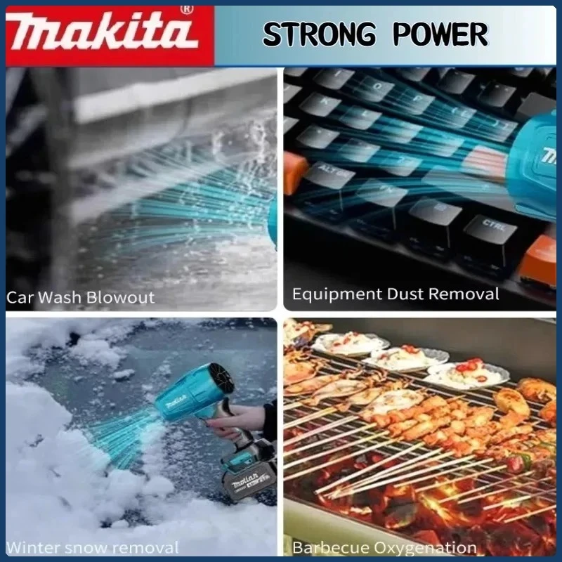 마키타 30000RPM 강력 블로워 터보 제트 팬 전기 에어 더스터 풍속 터보 충전식 라이트 포함 차량 청소 도구
