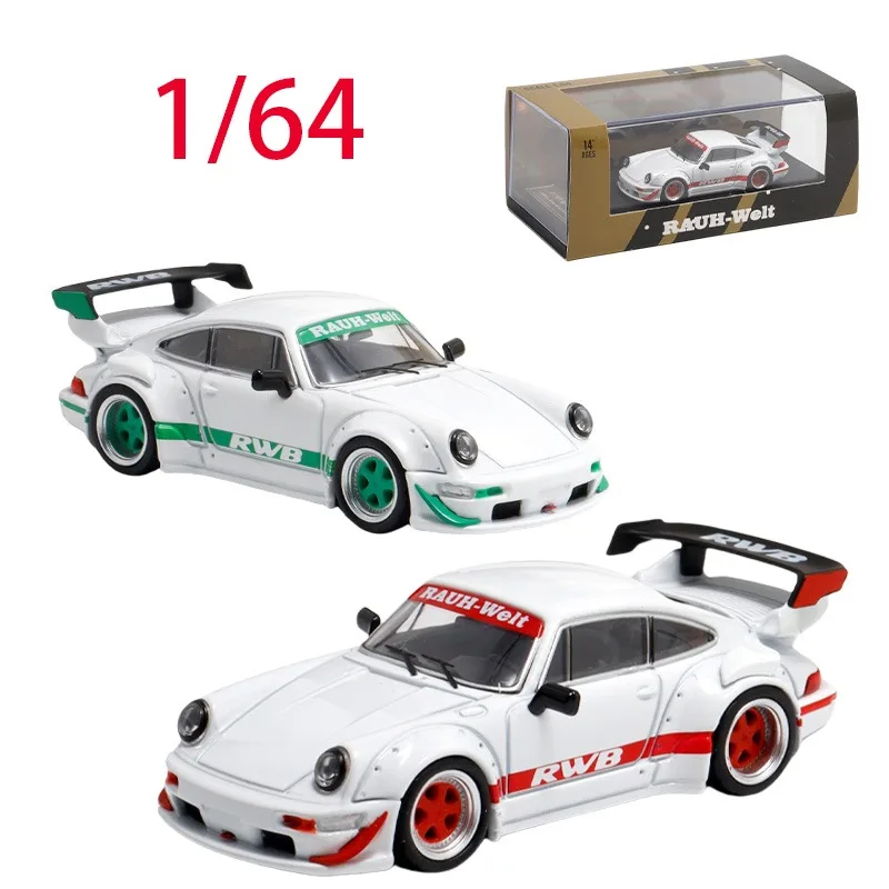 

Модель звезды, литая под давлением масштаб 1/64, Porsche RWB964, широкоформатный модифицированный спойлер GT, версия, модель автомобиля из сплава, игрушки для мальчиков, подарок