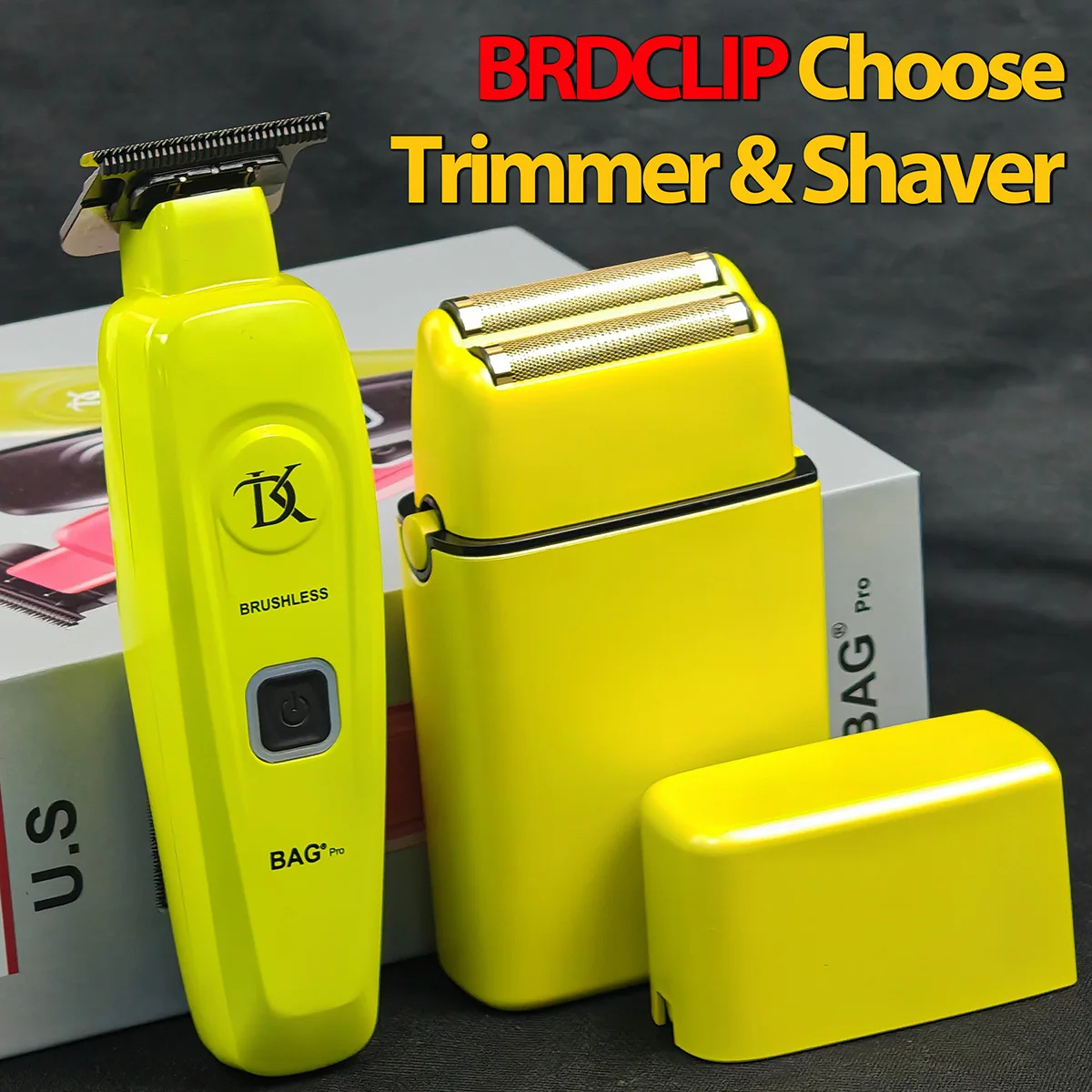 DKBAG PRO Professional 7200rpm Brushless Motor Full Metal Hair Trimmer  8200rpm Hair Shaver 2pc Barber Finisher Set  for Man