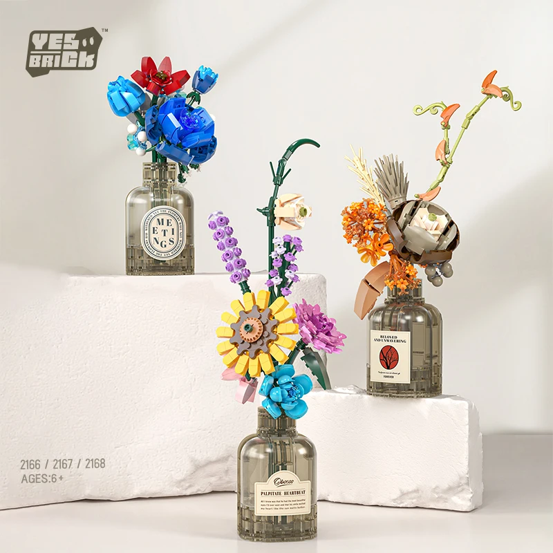 

WLtoys Plant Series Building Blocks Set Creative DIY Flower Plant Home Decoration Constructor Blocks Toys For kids Christmas Gif