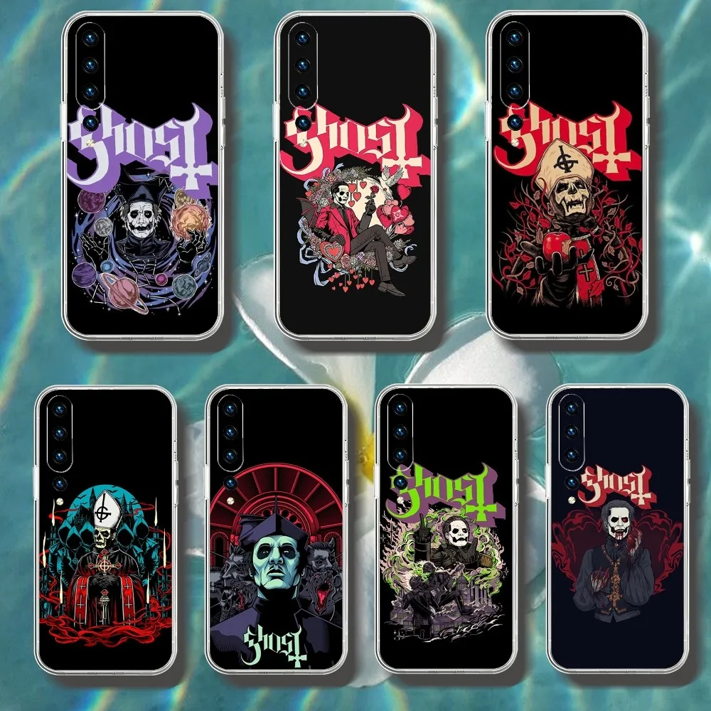 G-Ghost H-Heavy Metal B-Band Phone Case For Xiaomi 11 Redmi Note 11 5G 8T 9A 9 10T Note8Pro Note9 12SUltra Transparent Case